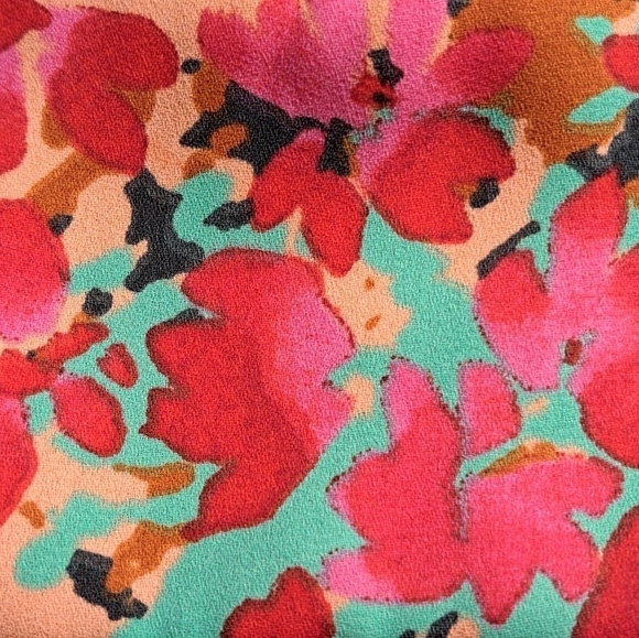 Prevett Sleeveless Floral Bodice & A Semi Sheer Dress   Size S - Picture 4 of 5